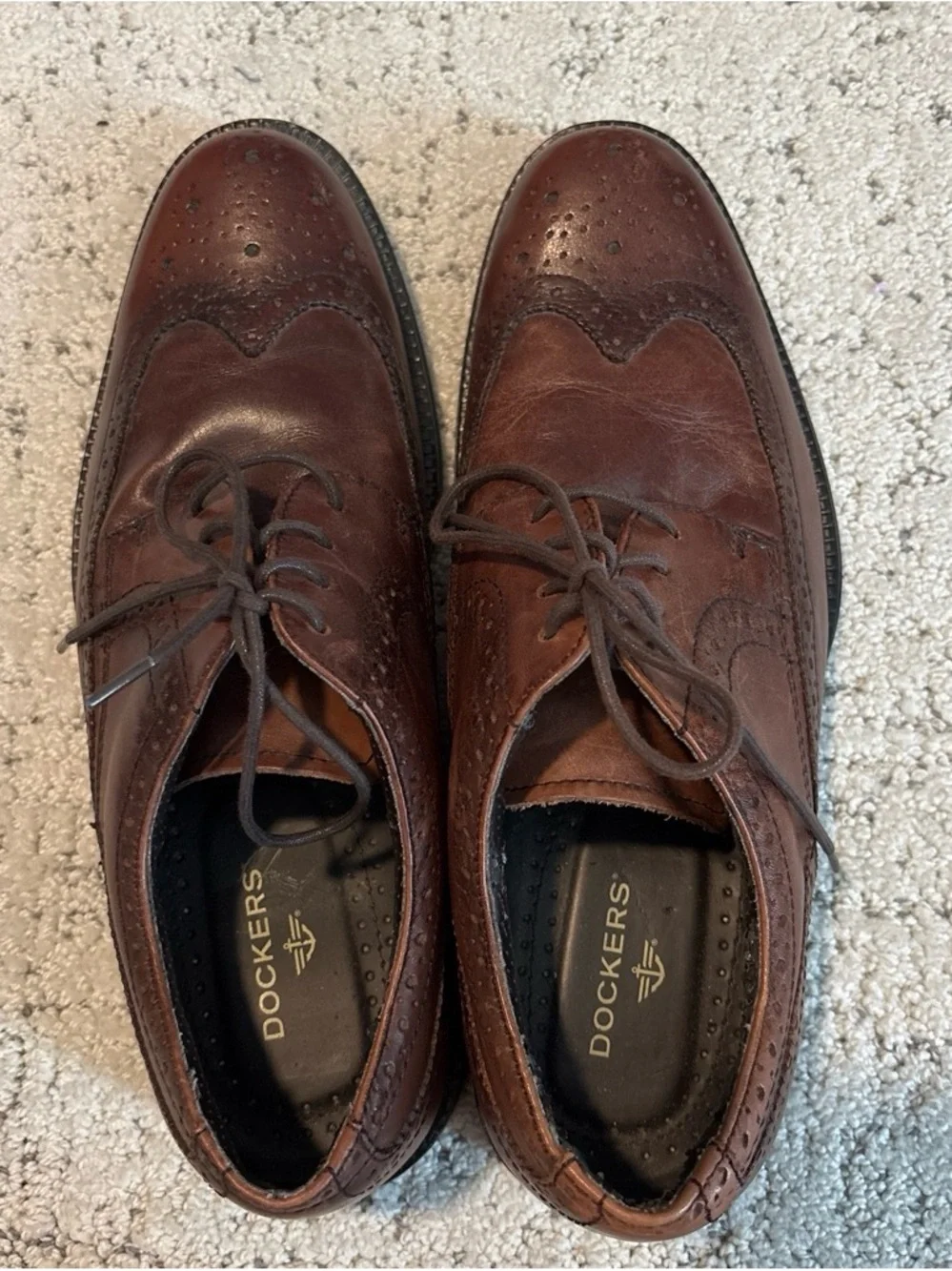 Dockers Brown Leather Wingtip Dress Oxfords